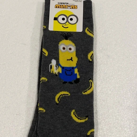 Minions Crew Socks bananas grey - Picture 6 of 7
